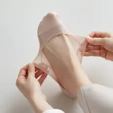 Meias femininas finas de verão, Silicone antiderrapante, não pode tirar o salto, boca rasa, meias invisíveis, meias femi
