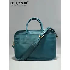 Bolsa masculina de luxo leve bolsa de couro genuíno bolsa mensageiro de negócios masculina maleta Casual azul bolsa