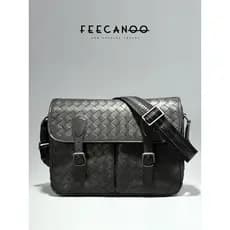 Novo estilo pneu couro tecido bolsa de ombro masculino saco do mensageiro Casual negócios bolsa mensageiro de couro genu