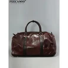 Retro lavado árvore creme couro saco de viagem Casual Commuter masculino portátil de curta distância viagem de negócios