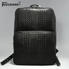 Novo produto tecido couro genuíno mochila masculina Casual mochila de negócios saco Commuter mochila de viagem grande ca