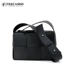 Minimalista luz luxo de um ombro saco do mensageiro couro genuíno negócios Casual mão-tecido câmera saco grande Pla