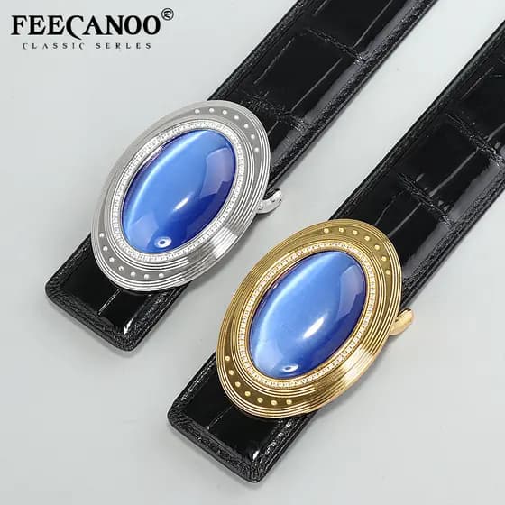 Nova marca de pedra Natural couro de crocodilo cinto masculino negócios Casual cinto High-End aço inoxidável fivela suav