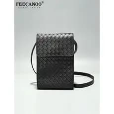 Bolsa tecido bolsa para celular couro genuíno meninos pequena bolsa de ombro moda Casual bolsa pequena tridimensional bo