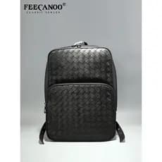 Novo produto tecido mochila de couro genuíno Casual saco de escola masculino de negócios mochila versão coreana na moda