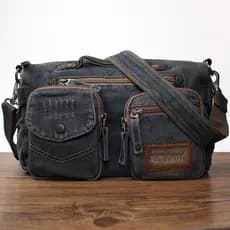 2026 Original novo estilo Casual bolsa feminina Retro Denim de um ombro mensageiro mochila versão coreana Commuter bolsa