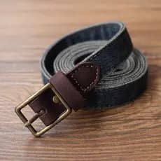 Senhoras cinto Retro Denim em forma de japonês pino fivela cinto fino simples nicho All-Match decorativo Jeans feminino