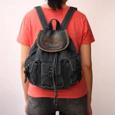 Novo estilo versão coreana bolsa feminina estilo Retro Denim mochila moda All-Match Casual cordão saco de escola ins ten