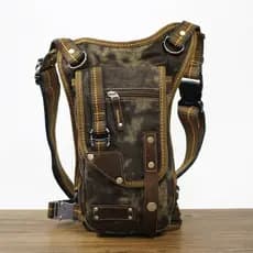 Bolsa de perna ao ar livre masculina multifuncional lona militar ventilador cintura saco de um ombro Diagonal mochila es
