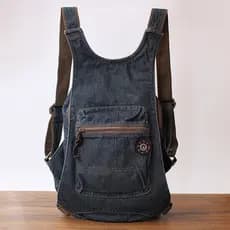 Japonês Retro Denim mochila das mulheres dos homens caminhadas mochila ciclismo ao ar livre escalada caminhadas saco laz