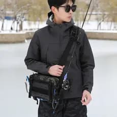 Bolsa de isca multifuncional, bolsa de cintura, bolsa de ombro, mensageiro de pesca, equipamento de pesca, bolsa de arma