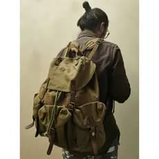 Segunda guerra mundial capacete saco mochila de couro Casual saco de viagem saco escolar Retro mochila masculina mochila
