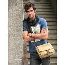 Bolsa de lona masculina bolsa de ombro mensageiro bolsa Casual masculina bolsa mensageiro mochila escolar plana Crossbod