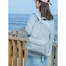Qminica52cm bolsa para computador simples bolsa escolar de estudante de grande capacidade cor sólida mochila repelente d