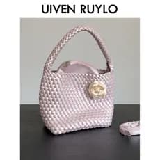 Sereia Ji mão-tecido saco feminino 2026 novo estilo grande capacidade sacola Commuter ombro portátil balde saco