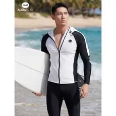 AquaPlay2026 novo estilo de manga comprida dividido maiô masculino terno de mergulho medusa mergulho protetor solar anún