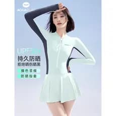 Anbolai 2026 novo estilo protetor solar de manga comprida maiô de uma peça feminino natação High-End adulto feminino Bea