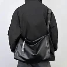 Grande capacidade saco do mensageiro mochila masculina 2023 novo estilo Casual simples bolsa de ombro de couro macio bol