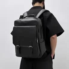 Mochila masculina grande capacidade de couro macio moda Retro mochila Casual mochila masculina na moda Commuter computad