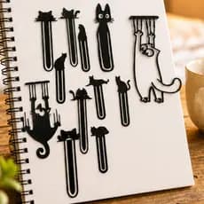 Kit 12 Marcadores de Página Gatinho Impressora 3D - Marcadores de Livro Revista, Caderno, Gato Presente Criativo e  Fofo