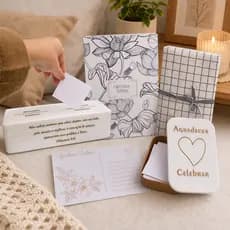 Kit Oração Completa Caixa de Oração - Caderno de Oração - Ecobag - Folhinhas Para Escrever  com Caixinhas Para Guardar