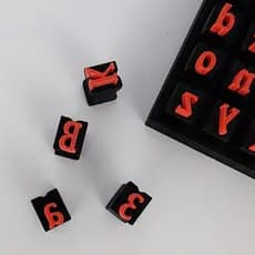 Carimbos de Letras para Cerâmica Artesanal com Suporte - Alfabeto para Marcar Argila e Biscuit - Alfabeto Completo