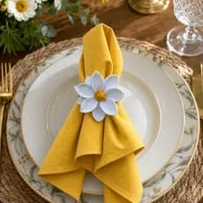 Kit Anéis de Guardanapo Magnólia 3D - Anel Porta Guardanapo Flor Delicada Kit com 10 - Decoração Mesa Posta - Jogo Anel