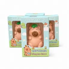 5 Apontadores  com Borracha Capivara Fofo Material Escolar Papelaria - Kit com 5