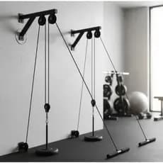 Kit Cross Over Gym Lab Duplo Articulado Musculação Treino Puxada Polia Alta E Baixa Preto