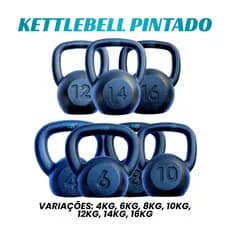 Kettlebell Gym Lab Pintado 4kg a 16kg Fitness Crossfit Treino Funcional Musculação Agachamento Casa