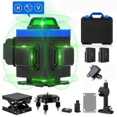 Nivelador Laser Verde 16 Linhas 4D Autonivelante Kit Completo com 2 Baterias e Caixa Protetora