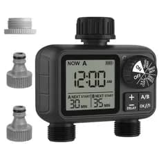 Controlador de Irrigação Automático Programável 2 Saídas, Atraso de Chuva, para Jardins e Estufas