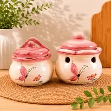 Kit Saleiro + Porta Alho em Cerâmica 1ª Linha/ Pote de Sal e Alho P/ Condimentos Decoração Presente e Cozinha