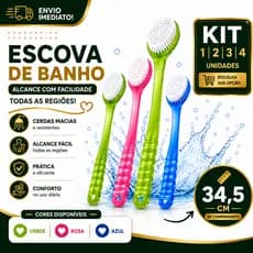 Escova De Banho 1/2/3/4 Corporal Cabo Longo 34,5cm Massageadora Esfoliante Limpeza Das Costas Cerdas Macias