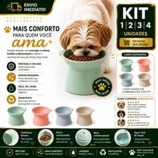 Comedouro Elevado 1/2/3/4 Para Gatos E Cães Pequenos Tigela Ergonômica Fácil De Limpar Base Ergonômica