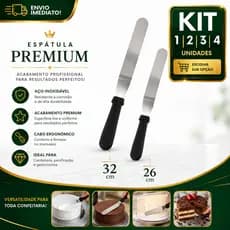 Espátula para Bolo Confeitaria Profissional Aço Inox 26cm ou 32cm Espalhador Glacê Chantilly Recheio Decorar Bolos