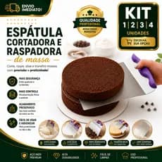 Espátula Transferidor de Bolo 1/2/3/4 Cortador Raspador de Massa Aço Inox Alisador Confeitaria Profissional