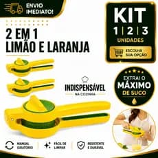 Espremedor Manual De Frutas 1/2/3 Cítricas 2 Em 1 Giratório Para Limão Laranja E Tangerina