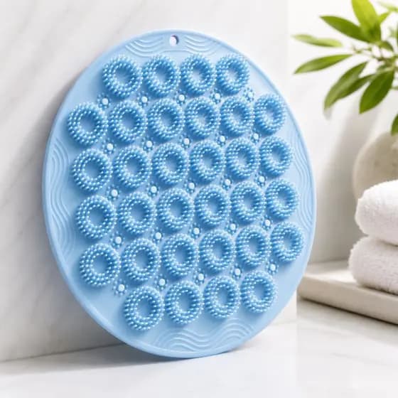 Tapete Massageador Lava Pés Silicone Antiderrapante Com Ventosas Limpeza Esfoliante