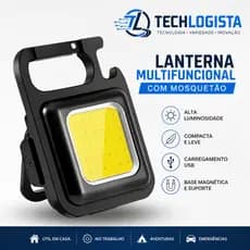 Mini Lanterna LED Recarregável USB Multifuncional
