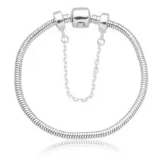 Pulseira De Berloque Prata 925 Legitima Original Com Trava De Segurança De Brinde Pulseira Feminina