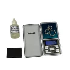 Kit Teste Ouro 18k e Prata Kit Ourives Balança Digital Pedra de Toque e Ácido Reagente Joias