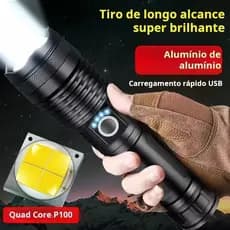 Lanterna Super Potente  P50 Tática Mais Forte Do Mundo Potente Sitio Fazenda Acampamento Camping TOP