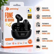 Fone de ouvido Bluetooth Sem Fio Peining Fone Bluetooth Sem Fio TWS Bluetooth 6.0 Som HD Display LED Touch AndroidiPhone