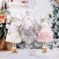 24 CM Pena de Natal Anjo Menina Decoração de Árvore de Natal Decoração de Casa de Natal