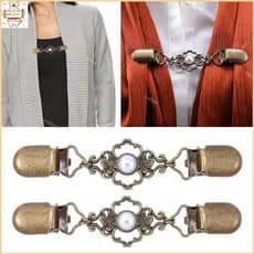 4 Estilos Retrô Pérolas Botões Fixadores Todas As Idades Cardigans Xale Clipe Liga Oca Artesana