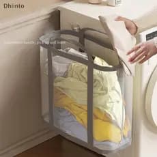[Dhiint] Cesto De Roupa Suja De Malha De Nylon Com Alça Respirável Dobrável Portátil Organizador De Roupas Sujas Sacos D