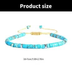 allilivefoua1 Elegante Pulseira Ajustável Artesanal Jóias Contas Masculina Moda Textura De Pedra Adequado fo