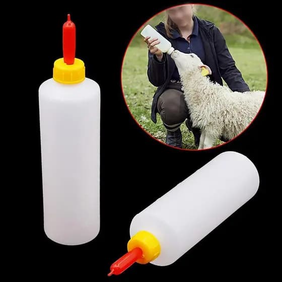 [Dhiint] Mamadeira De Ordenha De Cordeiro 400/500Ml Com 3 Chupetas De Borracha Para Bezerro , Leitão , Ovelha , Cabra ,