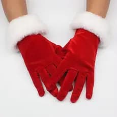 Luvas De Papai Noel Upstopao , Curtas Grossas De Lã Natal Peludas À Prova De Vento De Pele Branca Festivas